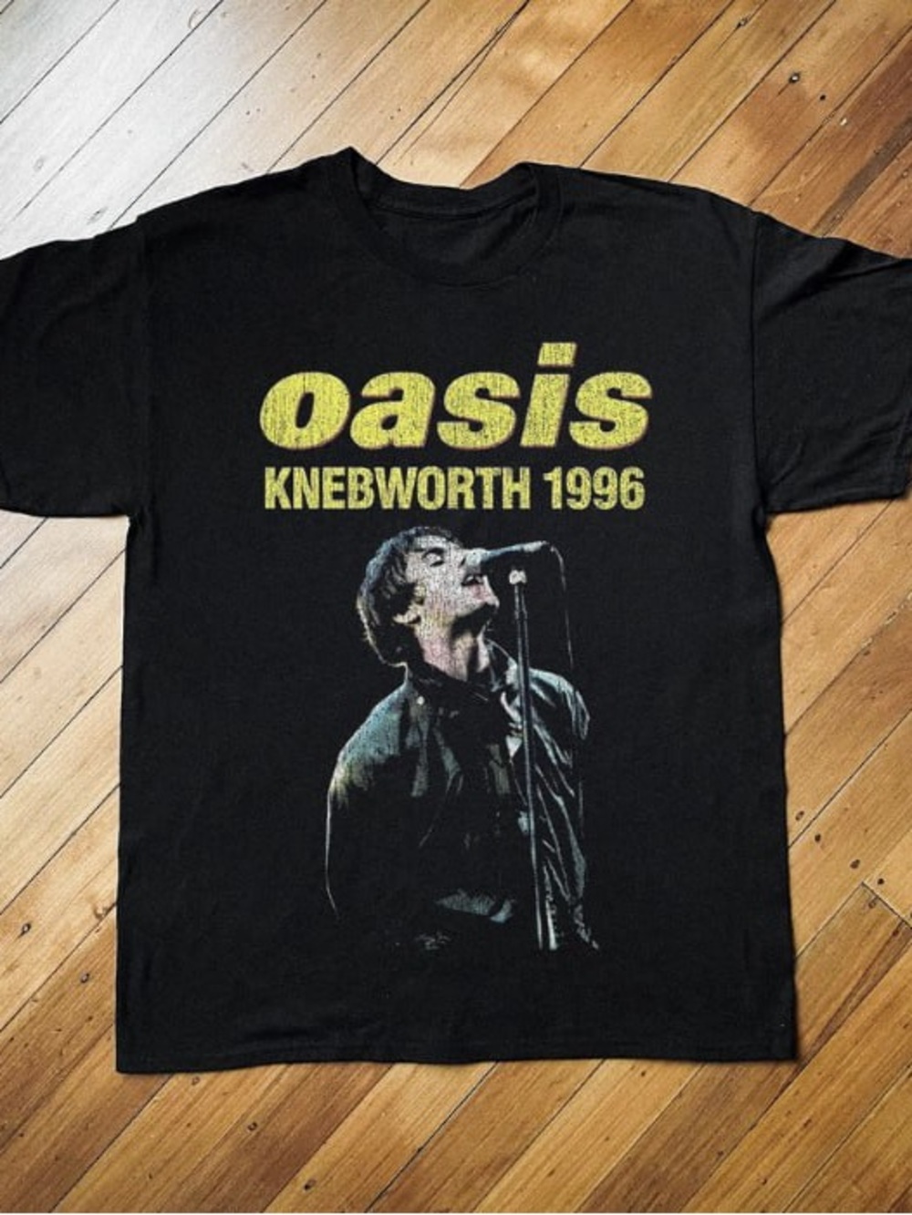 Oasis Knebworth 1996 Black Graphic Tee